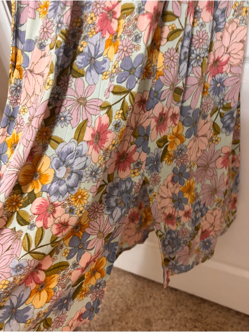 Angie Floral Midi Dress in Pink, Blue & Yellow - Picture 3 of 7
